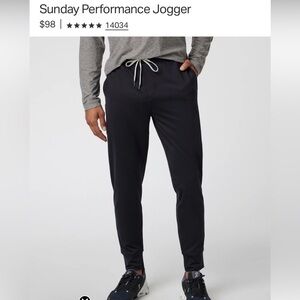 Men’s Vuori black Sunday performance jogger
